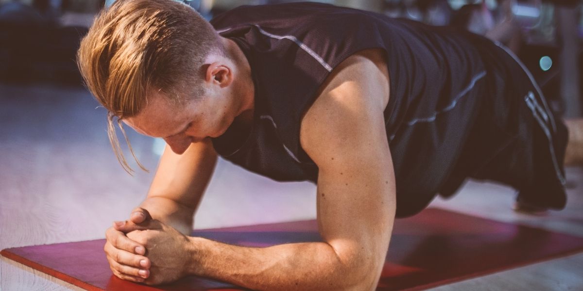 A man doing a plank